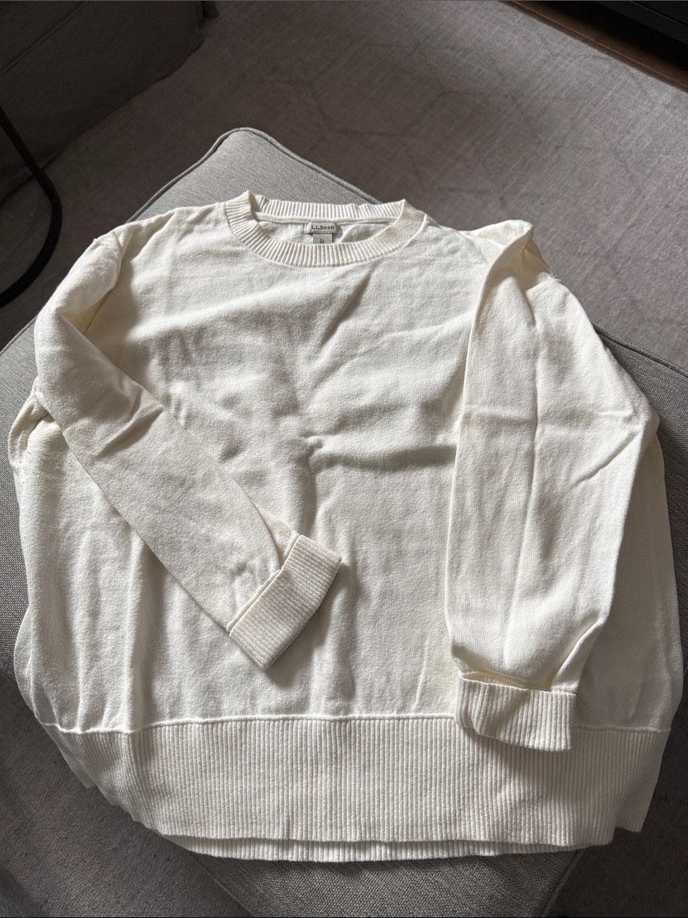 L.L. Bean Ivory Crewneck Sweater
